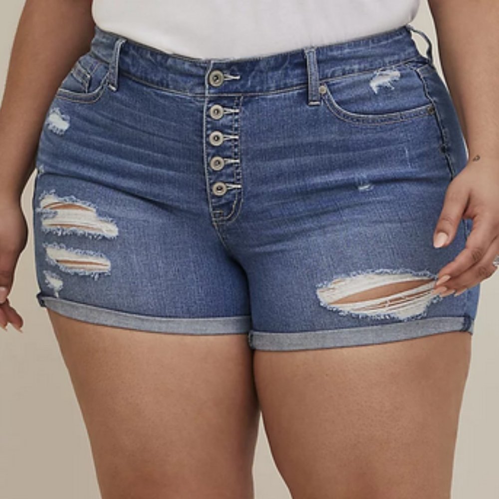 TORRID Denim Shorts - 26W - 5 Pocket - 5 Button Up